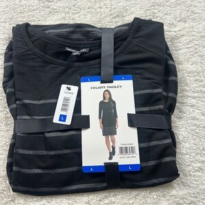 Hilary Radley Black and Gray Asymmetrical Dress